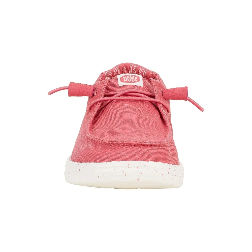 Hey Dude Women's Slip on Shoes Wendy Stretch Canvas Washed Red Size 8 New